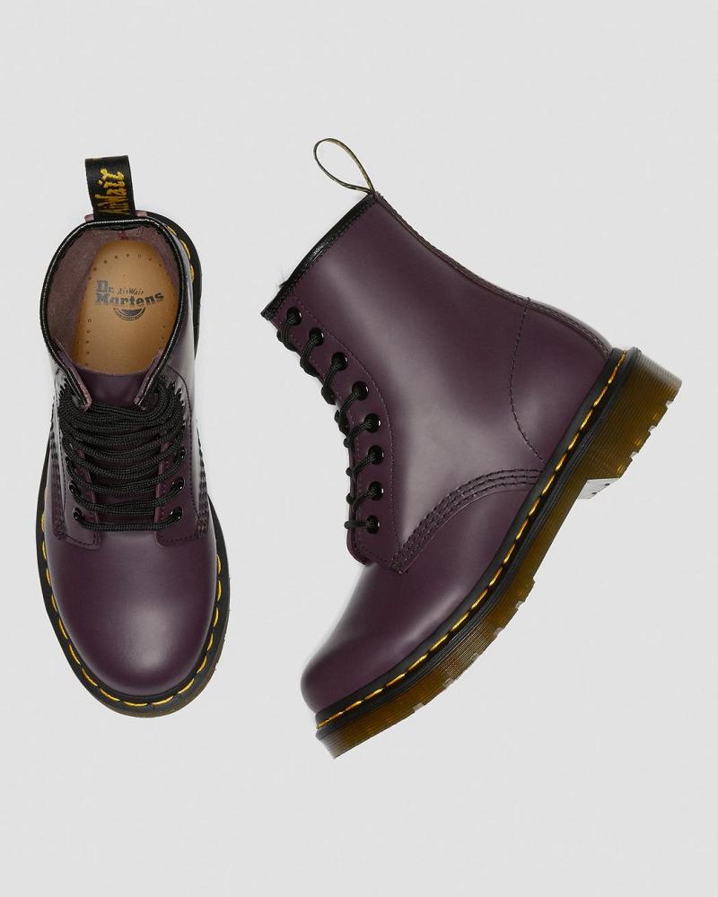 Purple Women's Dr Martens 1460 Smooth Leather Lace Up Boots | CA 204JPQ